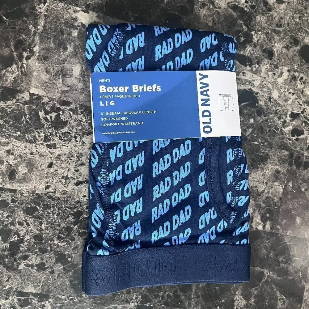 2 Sets Old‎ Navy Men's Rad Dad All Over Print Boxer-Briefs Soft Cotton Underwear